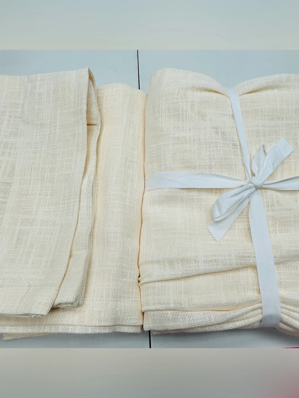 QUINCE Set Of 2 48x96 Cotton Sheer Curtains Ivory 8949